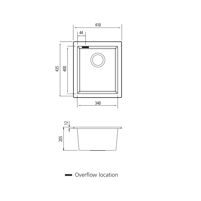 Oliveri Santorini Standard Undermount Bowls - Black