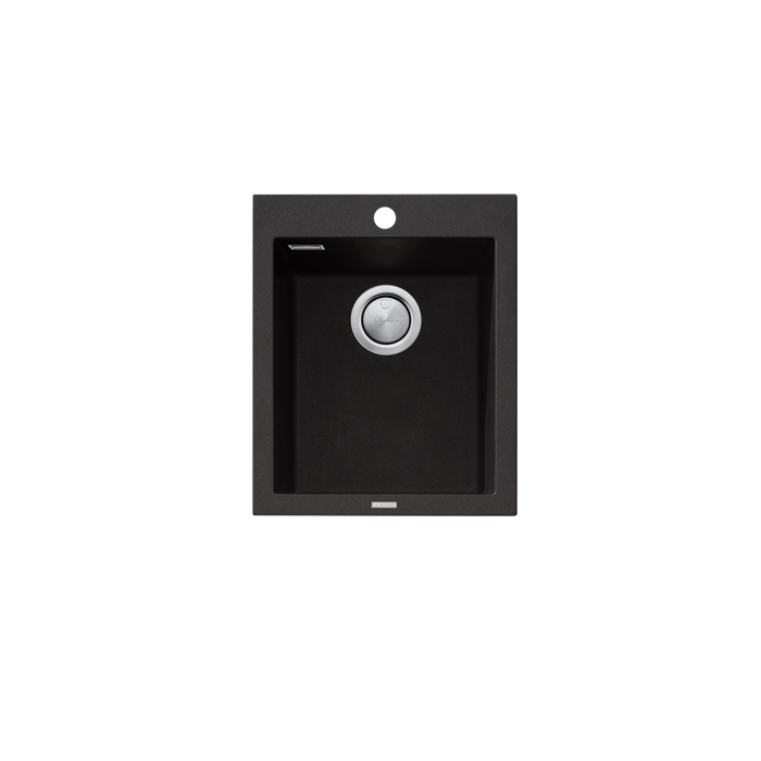 Oliveri Santorini Standard Bowl Topmount Sink - Black