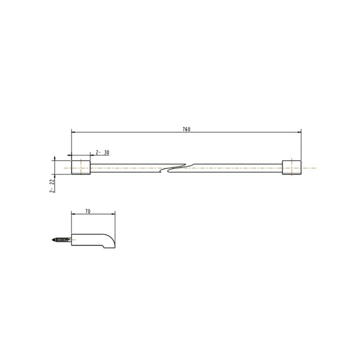 Abey Park Avenue Adjustable Single Towel Rail - Black