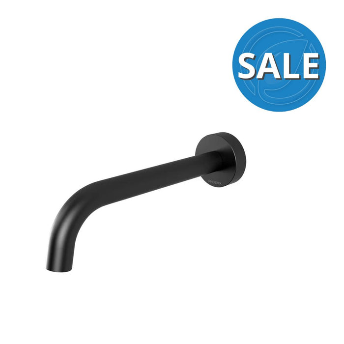 Phoenix Vivid Slimline Wall Basin Outlet 180mm Curved - Black Matte