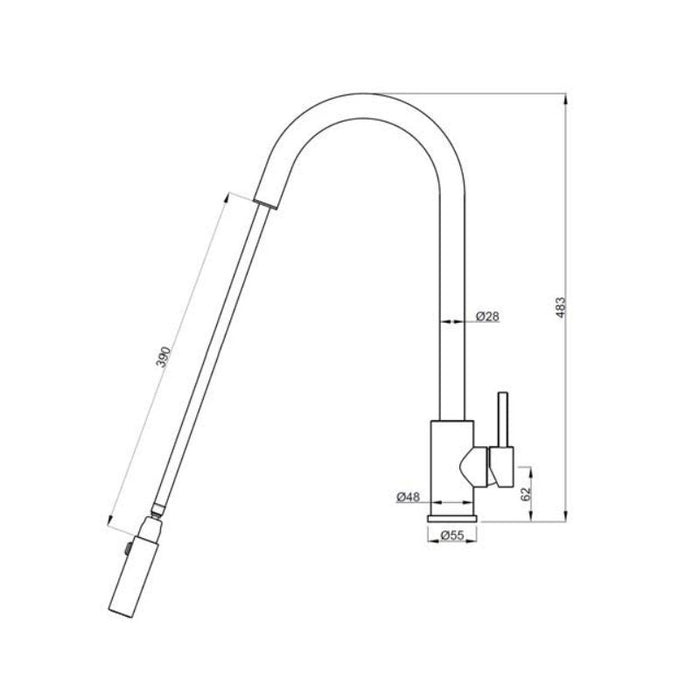 Suprema XACTA Kitchen Mixer With Pull-Out - Rose Gold-XFIT800RKM_RG-blue-leaf-bathware