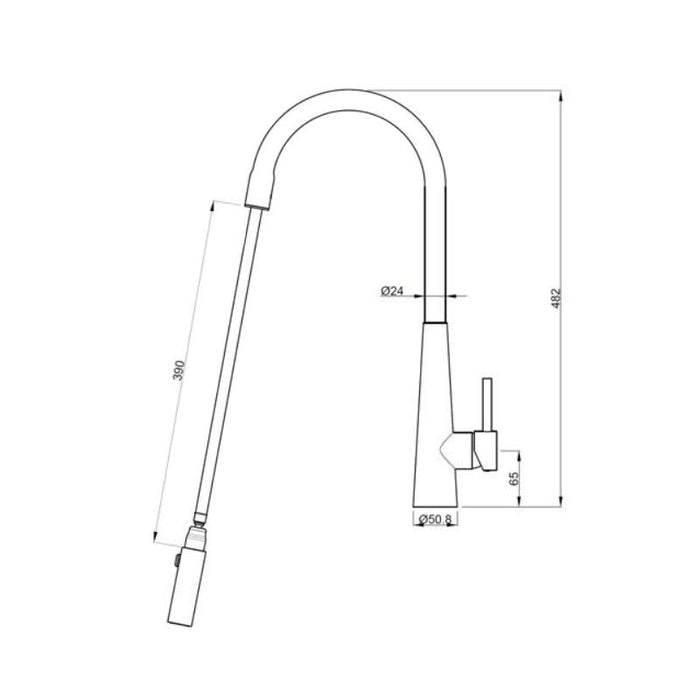 Suprema XCEL Kitchen Mixer With Pull-Out - Rose Gold-XFIT810RKM_RG-blue-leaf-bathware