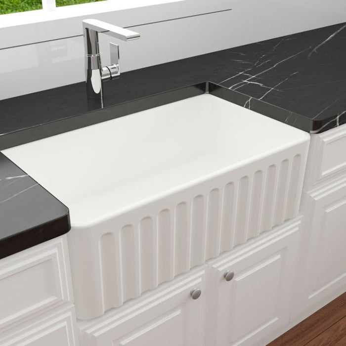 Turner Hastings Novi 750mm Fireclay Butler Sink - Matte White-NO753FS-MW-blue-leaf-bathware