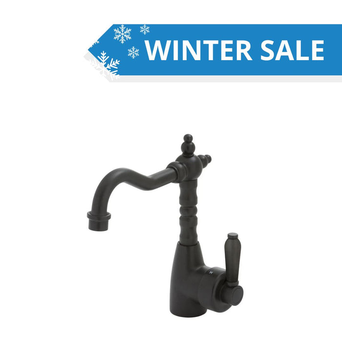 Fienza Eleanor Shepherds Crook Basin Mixer - Black Matte/ Black Matte