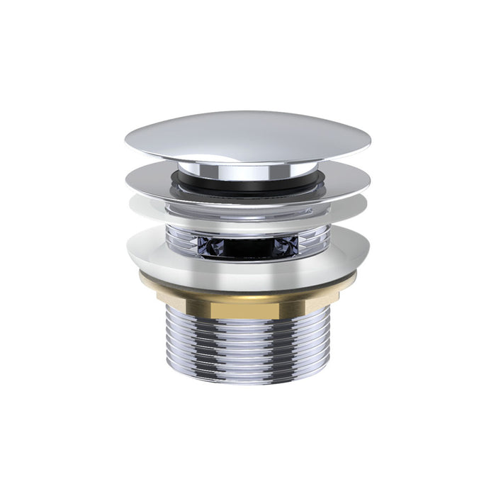 Fienza Universal Pull-Out/Pop-Up Brass Cap Bath Waste with Overflow - Chrome