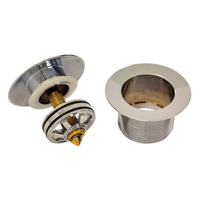 Fienza Universal Pull-Out/Pop-Up Brass Cap Bath Waste with Overflow - Chrome