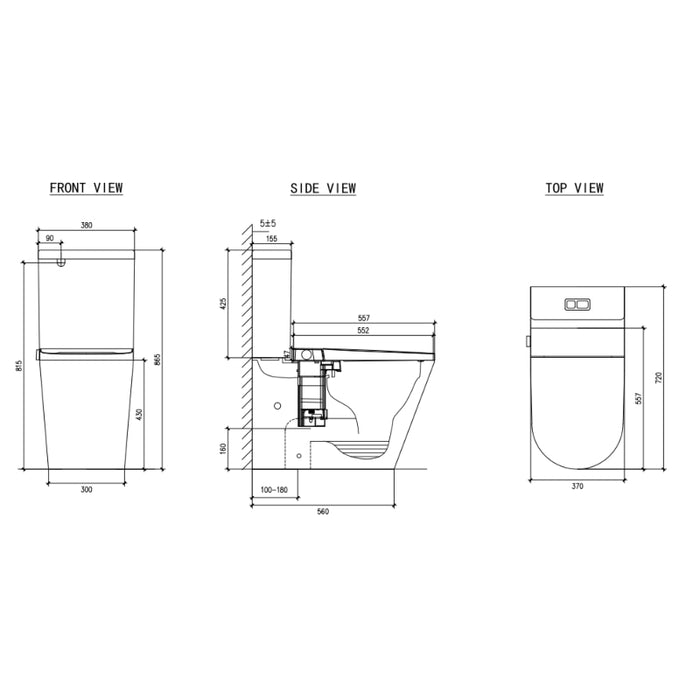 Zumi Zero Rimless Whirlpool Flushing Smart Bidet Toilet Suite