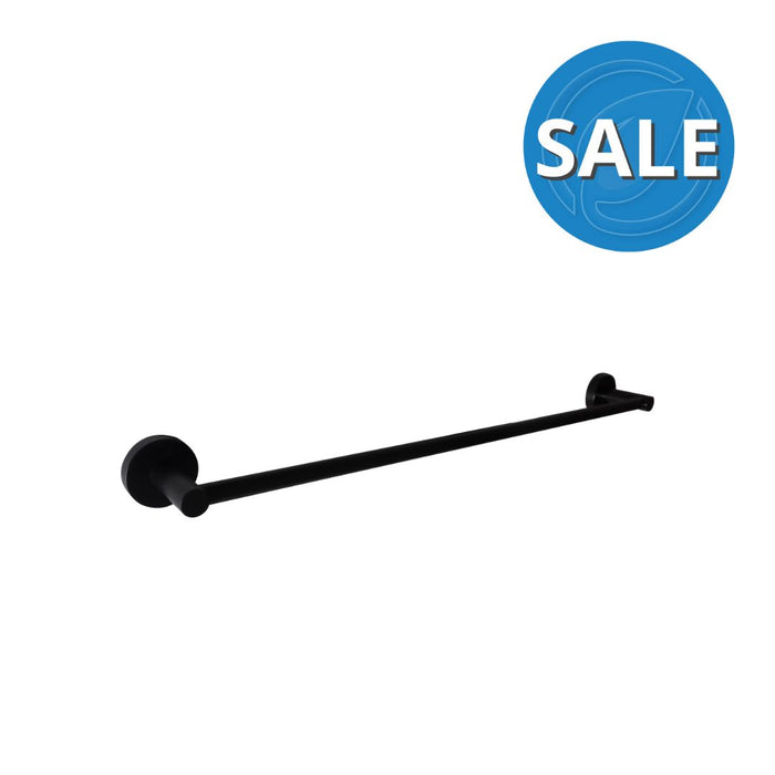 Sienna Round Single Towel Rail 600MM - Matt Black