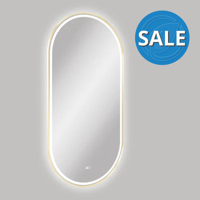 Fienza Empire LED Urban Brass Framed Mirror, 600 x 1200mm