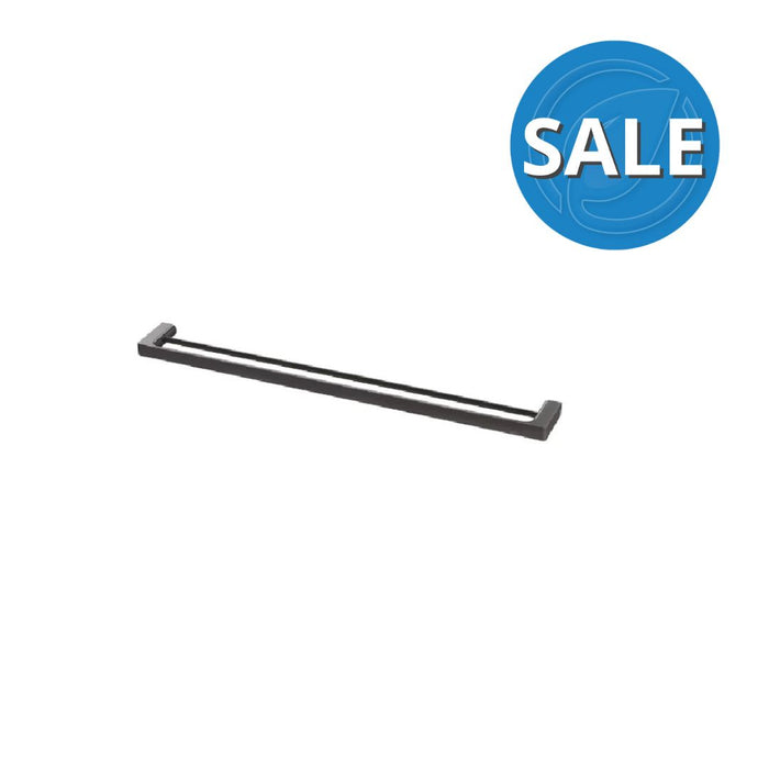 Phoenix Gloss Double Towel Rail 800mm - Brushed Carbon