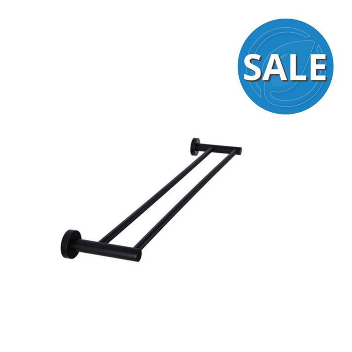 Meir Round Double Towel Rail 600mm - Black Matte