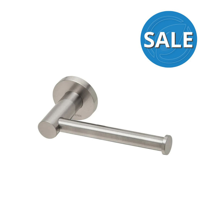 Phoenix Radii Toilet Roll Holder Round Plate - Brushed Nickel