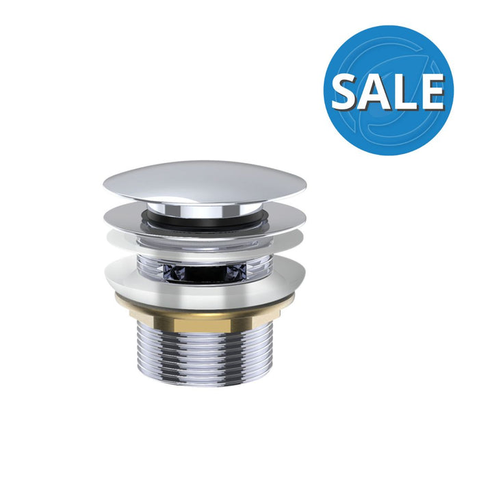 Fienza Universal Pull-Out/Pop-Up Brass Cap Bath Waste with Overflow - Chrome