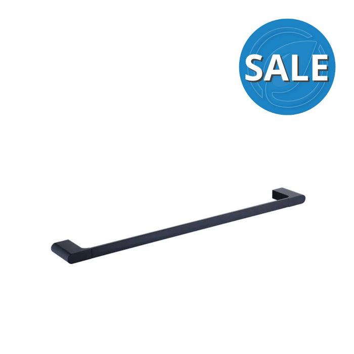 Kompakt Rund Single Towel Rail 600mm - Matte Black