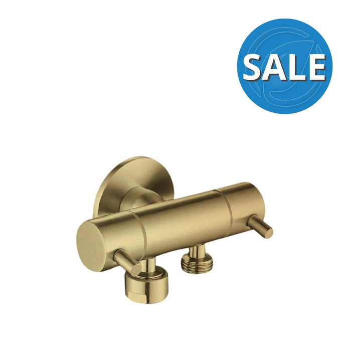 Linkware Dual Mini Cistern Cock - Brushed Gold