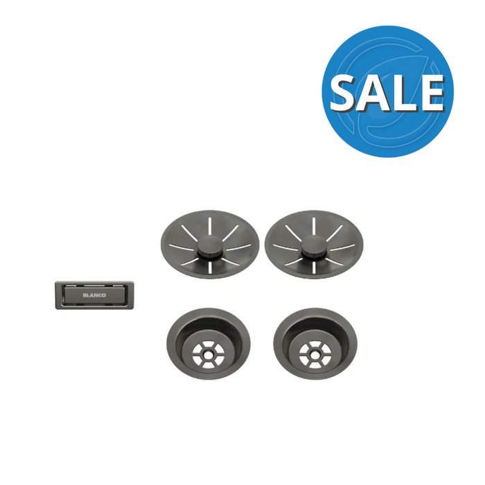 Blanco Strainer System Satin Dark Steel Edition for Double Bowl Sinks