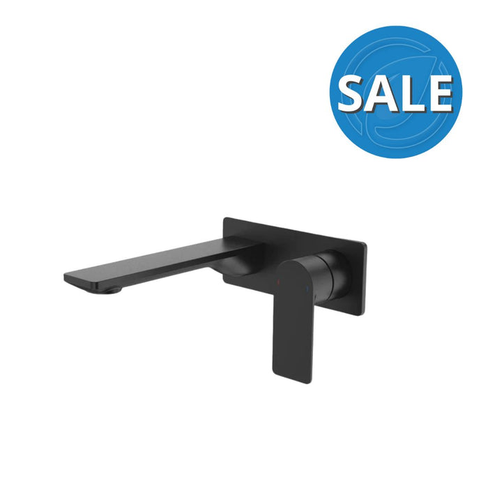 Caroma Urbane II Wall Basin/Bath Mixer Square Plate - Black Matte