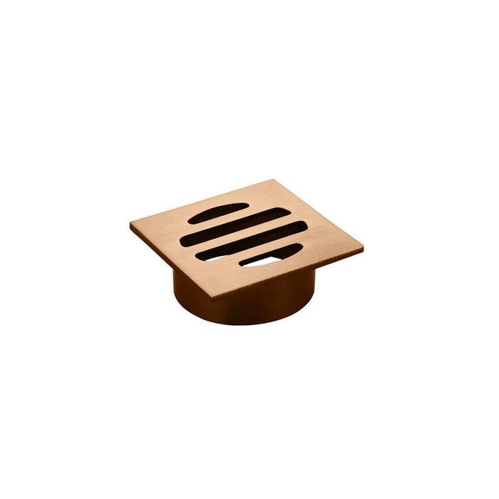 Meir Square Floor Grate Shower Drain 50mm outlet - Lustre Bronze-blue-leaf-bathware