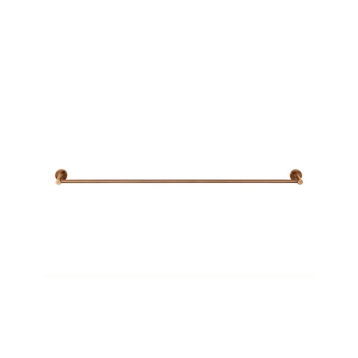 Meir Round Single Towel Rail - Lustre Bronze-blue-leaf-bathware