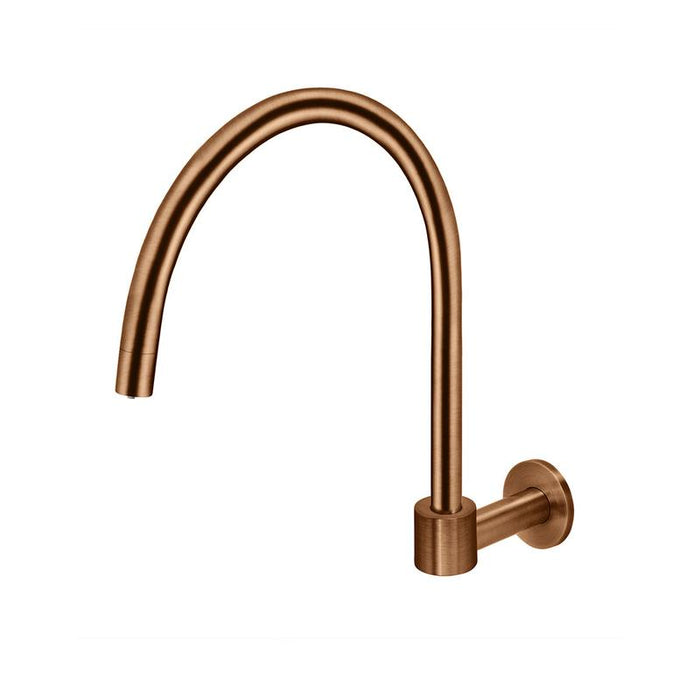 Meir Round High-Rise Swivel Wall Spout - Lustre Bronze-blue-leaf-bathware