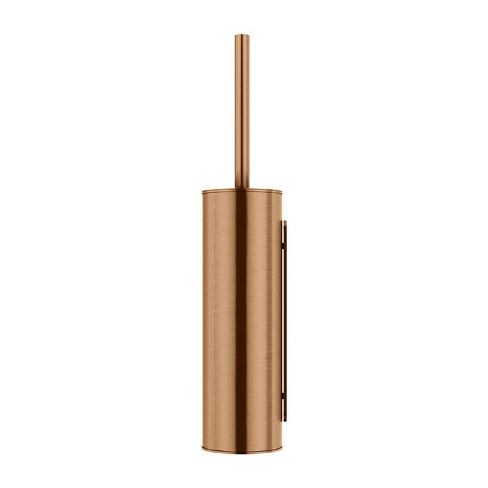 Meir Round Toilet Brush & Holder - Lustre Bronze-blue-leaf-bathware