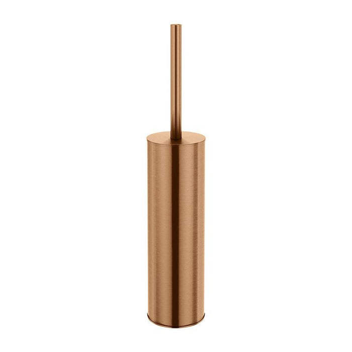 Meir Round Toilet Brush & Holder - Lustre Bronze-blue-leaf-bathware