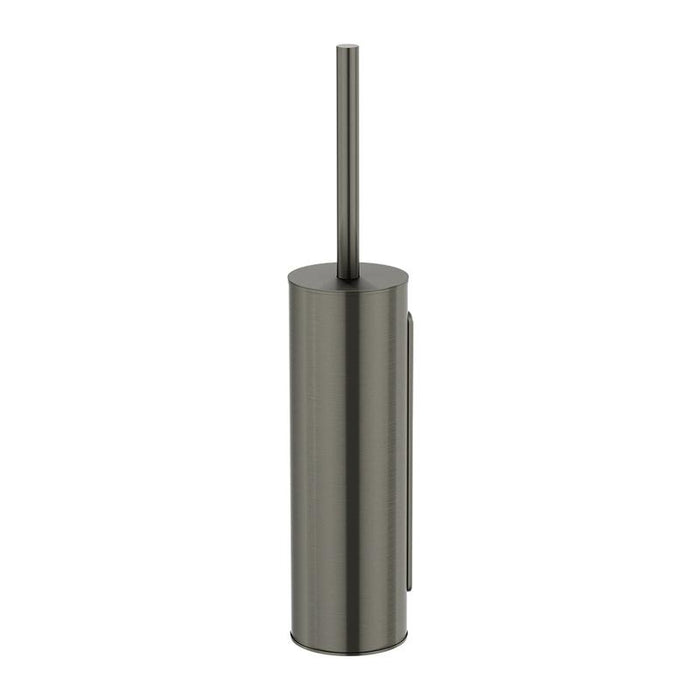 Meir Round Toilet Brush & Holder - Shadow Gunmetal-blue-leaf-bathware