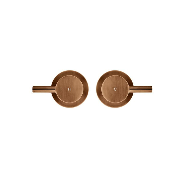 Meir Round Quarter Turn Wall Top Assemblies - Lustre Bronze-blue-leaf-bathware