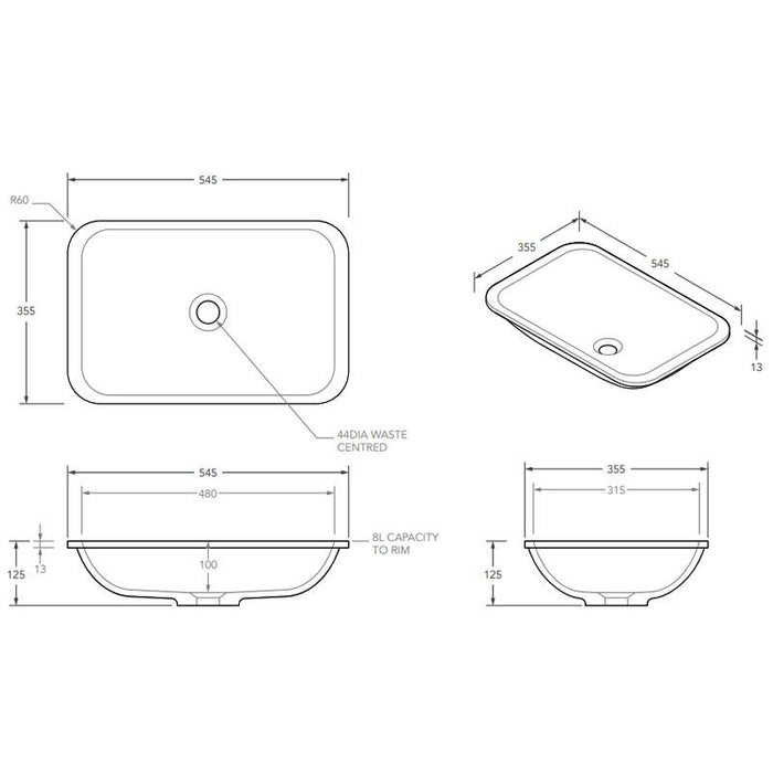 ADP Glory Undermount Solid Surface Basin-blue-leaf-bathware