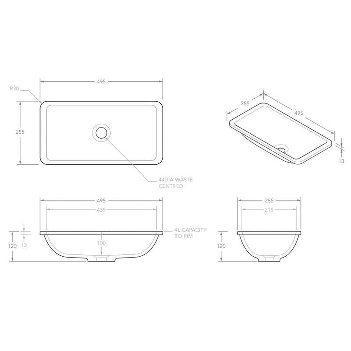 ADP Hope Undermount Solid Surface Basin-blue-leaf-bathware
