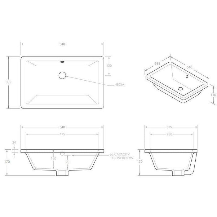 ADP Link White Gloss Undermount Ceramic Basin-BT481-blue-leaf-bathware