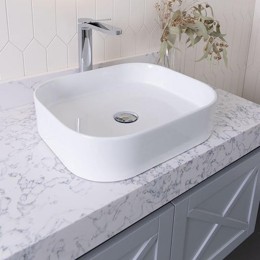 ADP Louie Gloss White Ceramic Above Counter Basin-TOPCLOU4537GW-blue-leaf-bathware