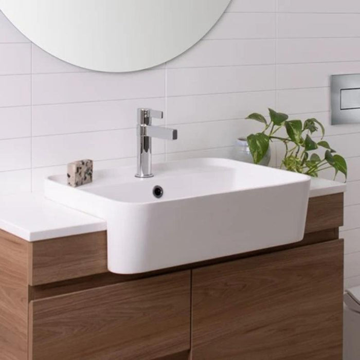 ADP Miya 550 Semi-Recessed Solid Surface Basin-blue-leaf-bathware