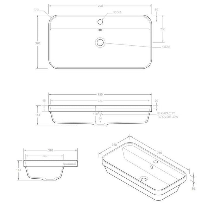 ADP Miya 750 Semi-Inset Solid Surface Basin-blue-leaf-bathware