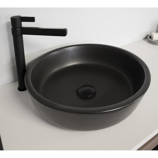 ADP Resort Matte Black Ceramic Above Counter Basin-TOPCRESBK-blue-leaf-bathware