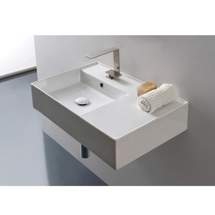 ADP Teorema 600mm Left Hand Ceramic Basin-blue-leaf-bathware