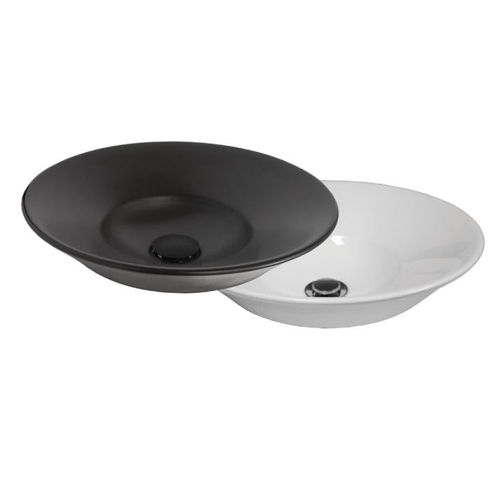 ADP Venus Black Matte Semi-Inset Ceramic Basin-TOPCVENBK-blue-leaf-bathware