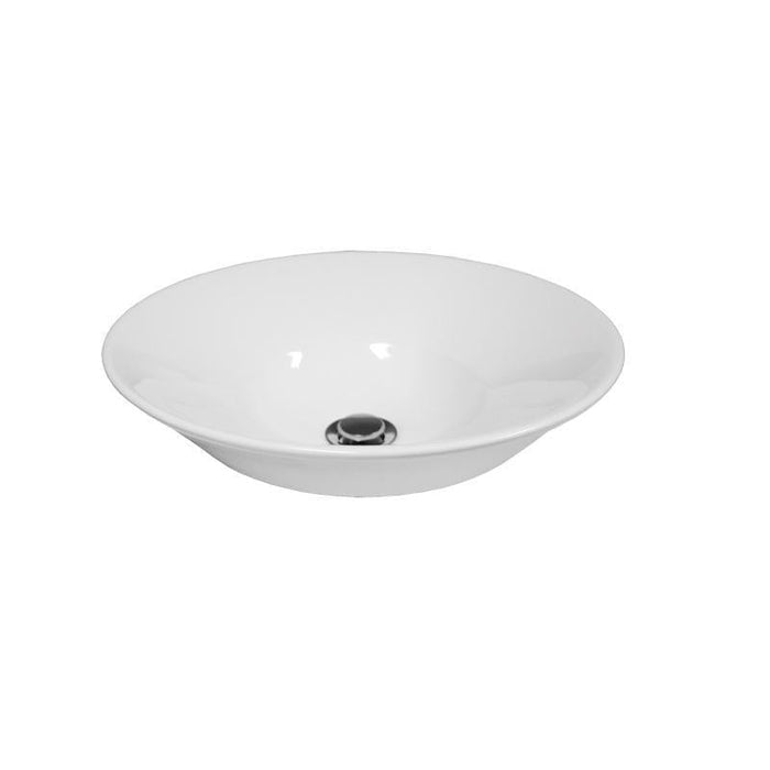 ADP Venus White Gloss Semi-Inset Ceramic Basin-TOPCVENWH-blue-leaf-bathware