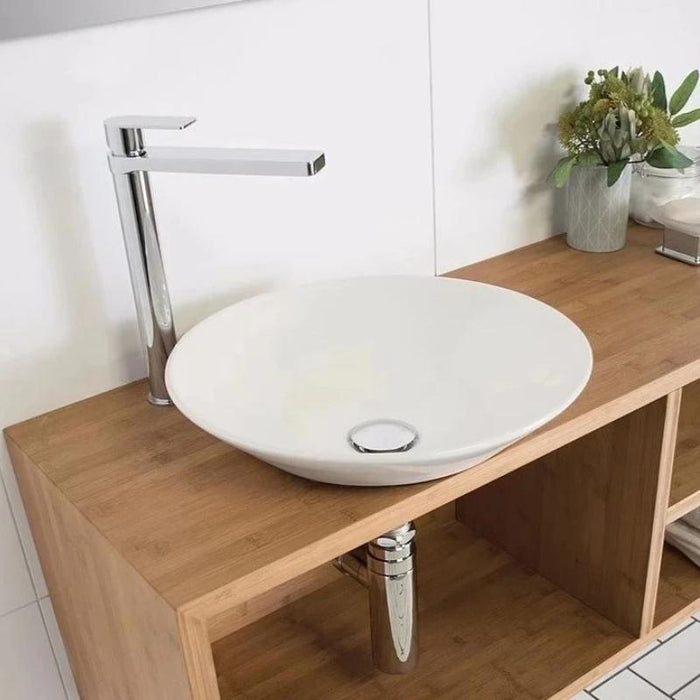ADP Venus White Gloss Semi-Inset Ceramic Basin-TOPCVENWH-blue-leaf-bathware