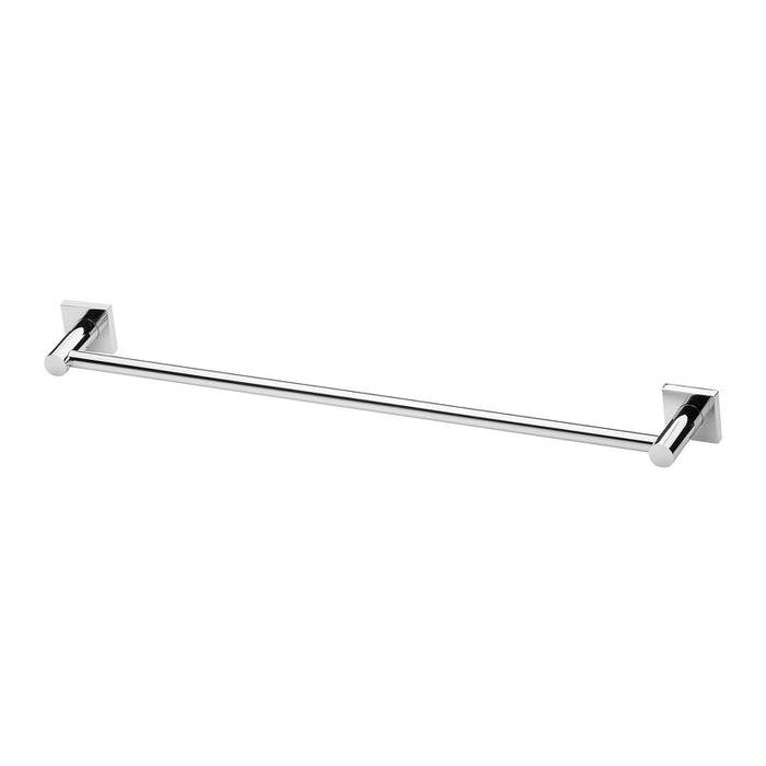 Phoenix Radii Single Towel Rail 600mm Square Plate - Chrome-RS804 CHR-blue-leaf-bathware
