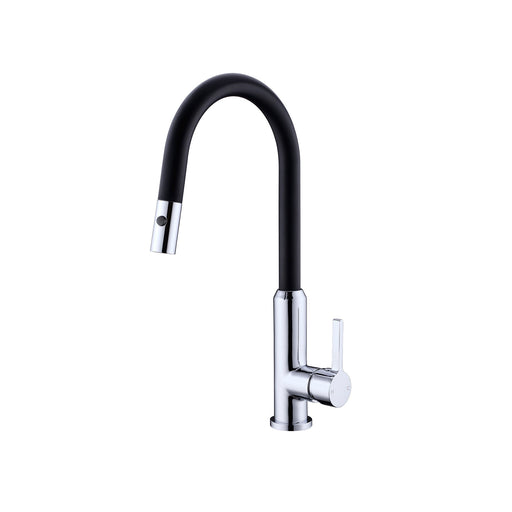 Nero Pearl Pull Out Sink Mixer With Vegie Spray Function - Matte Black-NR231708MB-blue-leaf-bathware