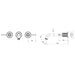 Phoenix Wiltern Wall Basin / Bath Tap Set 190mm - Line Drawing