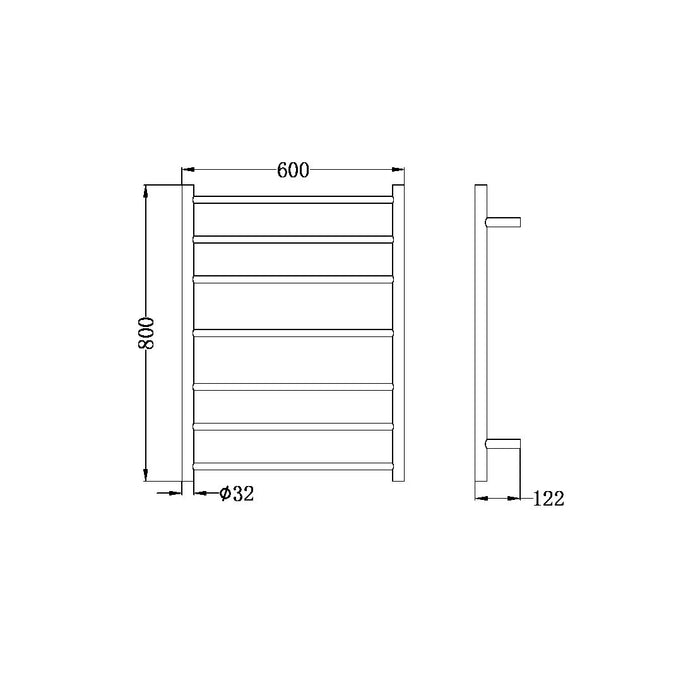Nero Non-Heated Towel Ladder - Matte White-NR190001MW-blue-leaf-bathware