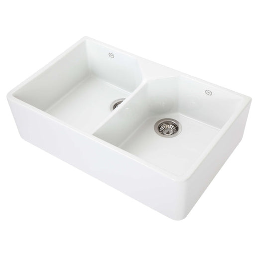 1901 Double Butler Sink 800mm - Gloss White-AB0200-SSW-blue-leaf-bathware