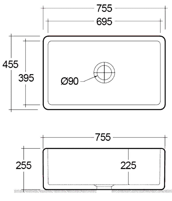 1901 Farmhouse Sink (Includes 90mm Waste Fitting)-AB5500-blue-leaf-bathware