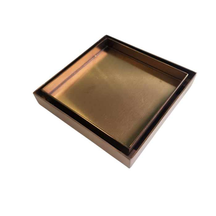 Kano Square Tile Insert Floor Waste - Brushed Copper