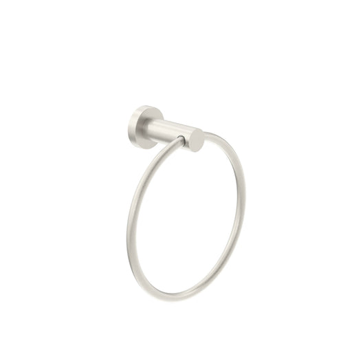 Nero Classic Hand Towel Ring - Brushed Nickel-NR2080BN-blue-leaf-bathware