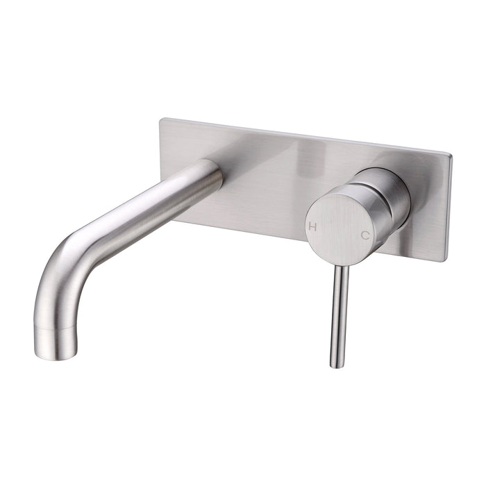 Nero Dolce Wall Basin/Bath Mixer - Brushed Nickel-NR250810bBN-blue-leaf-bathware