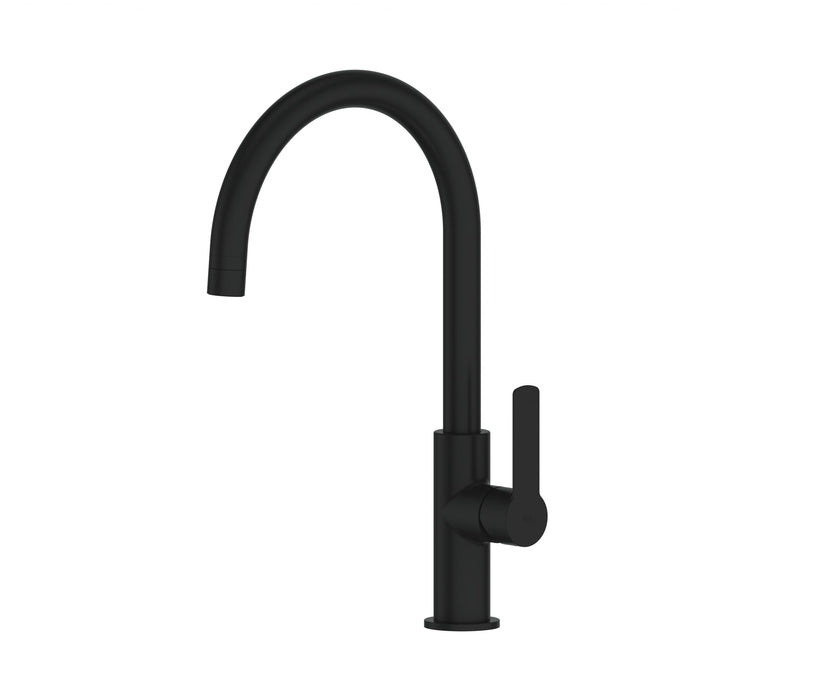 Green Astro II Gooseneck Sink Mixer Matt Black