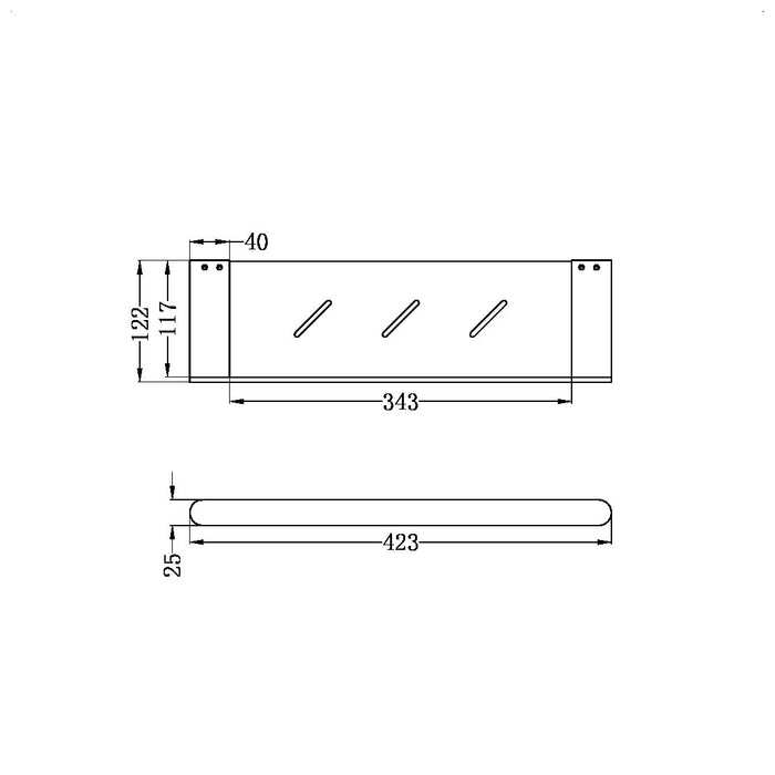 Nero Bianca Metal Shower Shelf - Brushed Nickel-NR9087aBN-blue-leaf-bathware